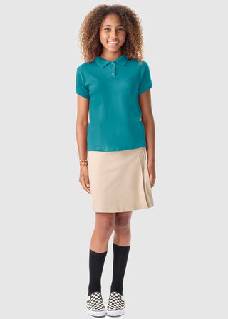 Classroom Girls Short Sleeve Fitted Interlock Polo