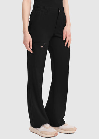 Dickies Women's Mid Rise Zip Fly Wide Leg Cargo Petite Pant