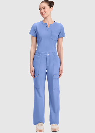 Dickies Women's Mid Rise Zip Fly Wide Leg Cargo Petite Pant