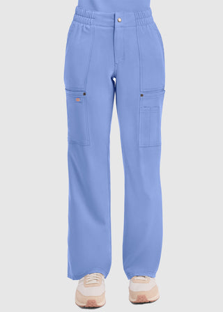 Dickies Women's Mid Rise Zip Fly Wide Leg Cargo Petite Pant