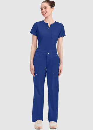 Dickies Women's Mid Rise Zip Fly Wide Leg Cargo Petite Pant