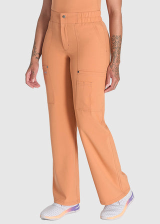 Dickies Women's Mid Rise Zip Fly Wide Leg Cargo Petite Pant