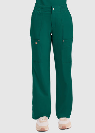 Dickies Women's Mid Rise Zip Fly Wide Leg Cargo Petite Pant