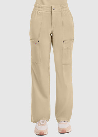 Dickies Women's Mid Rise Zip Fly Wide Leg Cargo Petite Pant
