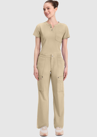 Dickies Women's Mid Rise Zip Fly Wide Leg Cargo Petite Pant