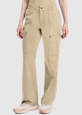 Dickies Women's Mid Rise Zip Fly Wide Leg Cargo Petite Pant