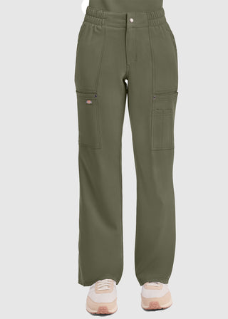 Dickies Women's Mid Rise Zip Fly Wide Leg Cargo Petite Pant
