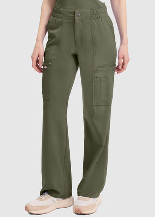 Dickies Women's Mid Rise Zip Fly Wide Leg Cargo Petite Pant