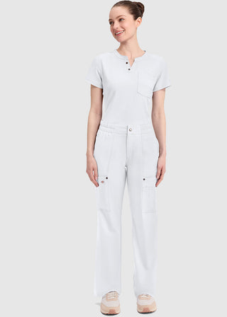 Dickies Women's Mid Rise Zip Fly Wide Leg Cargo Petite Pant