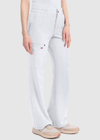 Dickies Women's Mid Rise Zip Fly Wide Leg Cargo Petite Pant