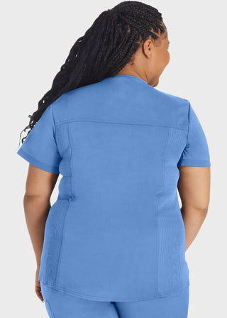 Dickies Balance Women's V-Neck Top With Rib Knit Panels