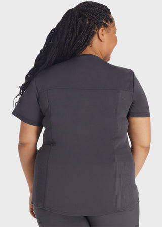 Dickies Balance Women's V-Neck Top With Rib Knit Panels