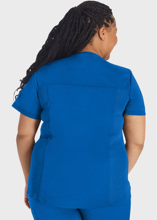 Dickies Balance Women's V-Neck Top With Rib Knit Panels