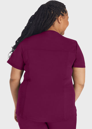 Dickies Balance Women's V-Neck Top With Rib Knit Panels
