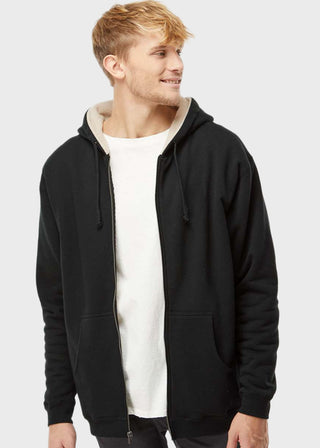 Independent Trading Co Sherpa-Lined Full-Zip Hooded Sweatshirt