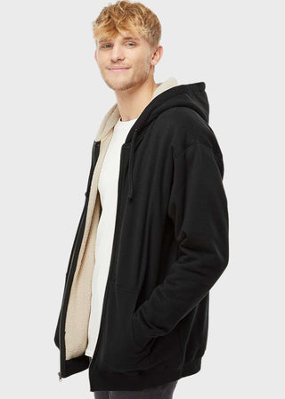 Independent Trading Co Sherpa-Lined Full-Zip Hooded Sweatshirt