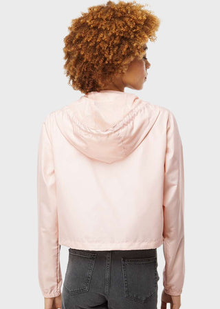 Independent Trading Co Women's Lightweight Quarter-Zip Pullover Crop Windbreaker