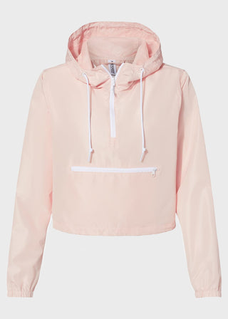 Independent Trading Co Women's Lightweight Quarter-Zip Pullover Crop Windbreaker