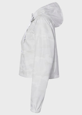 Independent Trading Co Women's Lightweight Quarter-Zip Pullover Crop Windbreaker