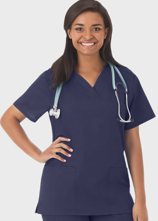 White Swan Fundamentals Women's Two Pockets Solid Scrub Top