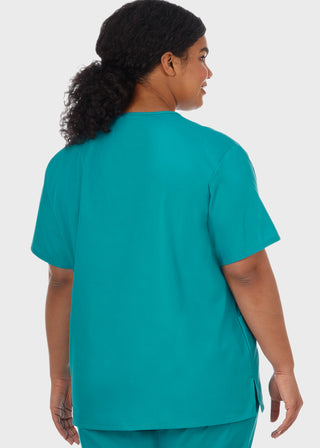 White Swan Fundamentals Women's Two Pockets Solid Scrub Top