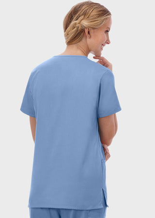 White Swan Fundamentals Women's Two Pockets Solid Scrub Top