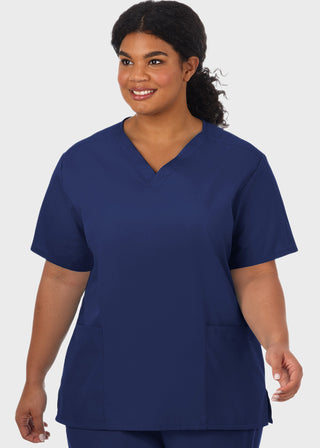 White Swan Fundamentals Women's Two Pockets Solid Scrub Top