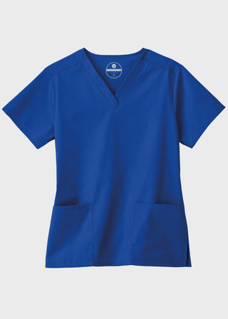 White Swan Fundamentals Women's Two Pockets Solid Scrub Top