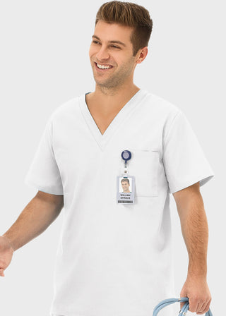 White Swan Fundamentals Unisex One Pocket Basic Scrub Top