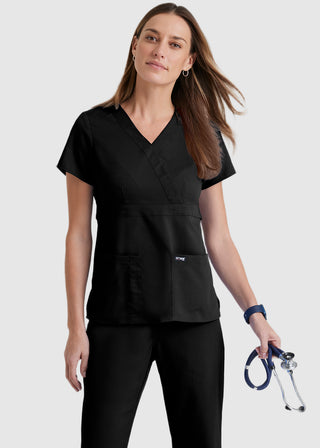 Grey's Anatomy Junior Fit Mock Wrap Nurse Scrub Top