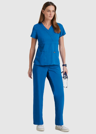 Free Embroidery Junior Fit Mock Wrap Nurse Scrub Top