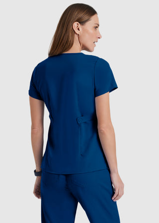 Free Embroidery Junior Fit Mock Wrap Nurse Scrub Top