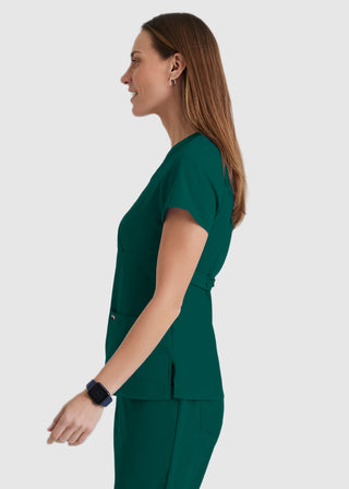 Free Embroidery Junior Fit Mock Wrap Nurse Scrub Top