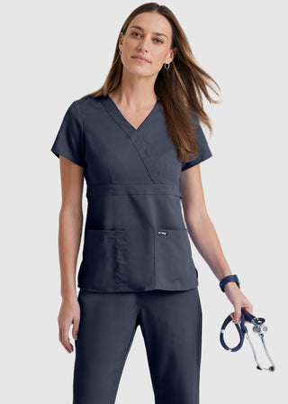 Grey's Anatomy Junior Fit Mock Wrap Nurse Scrub Top