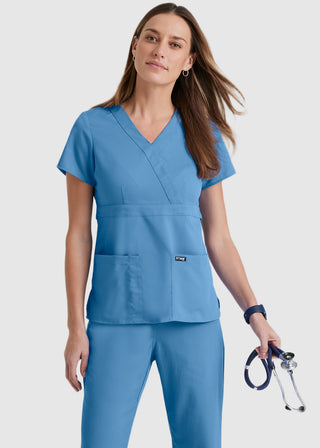 Grey's Anatomy Junior Fit Mock Wrap Nurse Scrub Top