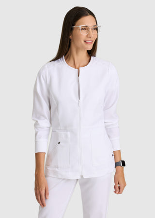 Grey's Anatomy Spandex Stretch Women's Round Neck Zip Front Jacket