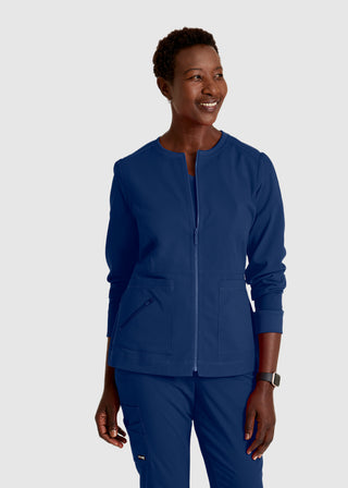 Grey's Anatomy Spandex Stretch Women's Round Neck Zip Front Jacket