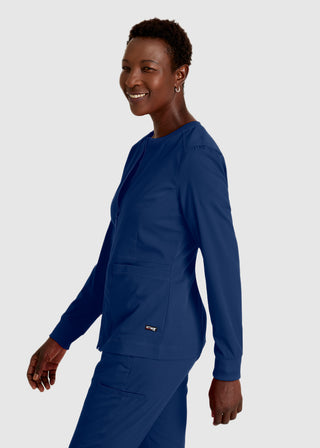 Grey's Anatomy Spandex Stretch Women's Round Neck Zip Front Jacket