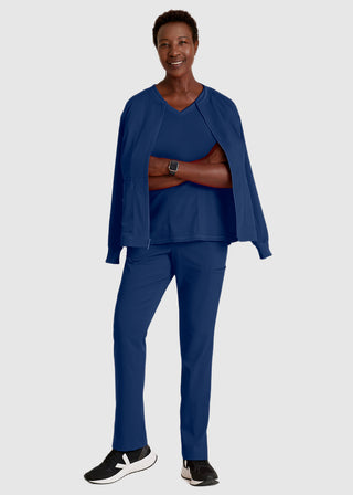 Grey's Anatomy Spandex Stretch Women's Round Neck Zip Front Jacket