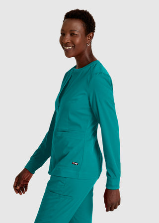 Grey's Anatomy Spandex Stretch Women's Round Neck Zip Front Jacket