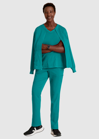 Grey's Anatomy Spandex Stretch Women's Round Neck Zip Front Jacket