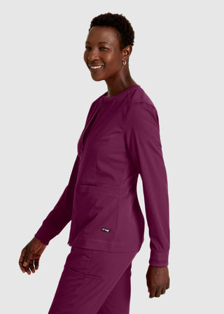 Grey's Anatomy Spandex Stretch Women's Round Neck Zip Front Jacket