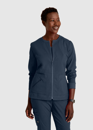 Grey's Anatomy Spandex Stretch Women's Round Neck Zip Front Jacket