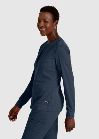 Grey's Anatomy Spandex Stretch Women's Round Neck Zip Front Jacket