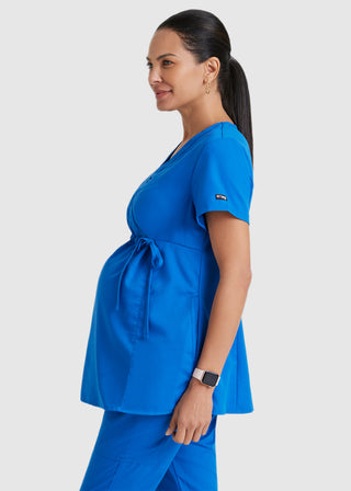 Greys Anatomy Banded mock-wrap neckline