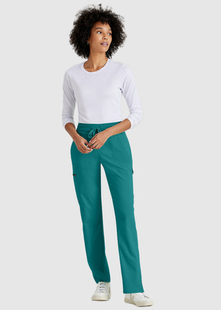 Greys Anatomy Women's Drawstring Cargo Petite Scrub Pant