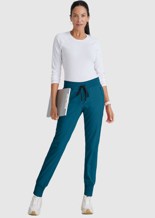 Grey's Anatomy Spandex Stretch Women's Soft Rib Waist Jogger Scrub Petite Pant