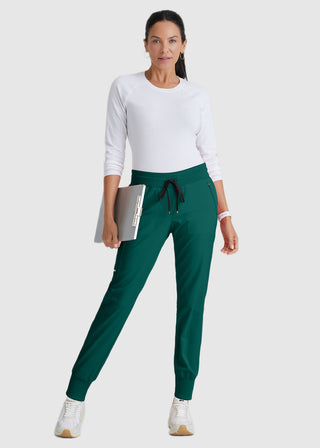 Grey's Anatomy Spandex Stretch Women's Soft Rib Waist Jogger Scrub Petite Pant