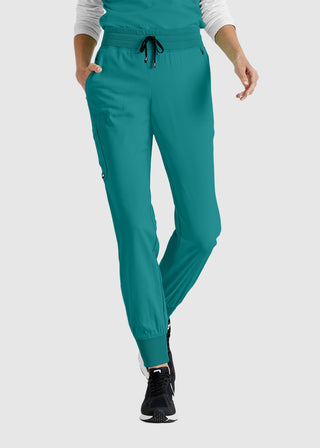 Grey's Anatomy Spandex Stretch Women's Soft Rib Waist Jogger Scrub Tall Pant