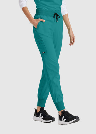 Grey's Anatomy Spandex Stretch Women's Soft Rib Waist Jogger Scrub Pant